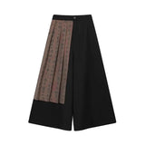 AIDASE  -  New Chinese Style Calligraphy Patchwork Wide Leg Pants Men's Design Sensation Small Audience National Trend Sash West Pants aidase-shop
