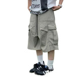 AIDASE  -  American Retro Multi-pocket Workwear Cropped Pants for Men Women Summer New Casual Oversized Straight Wide-leg Versatile Shorts aidase-shop