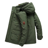 AIDASE  -  Men's Solid Color Plus Size Thicken Casual Trendy Simple Basic Hooded Quilted Coats Winter New Fashion Male Clothes Parkas Tops aidase-shop