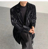 AIDASE  -  Spring Autumn New Men's Tide Korean Style Velvet Long Sleeve Blazer Niche Chic Casual Padded Shoulder Suit-Coats Ins W10344 aidase-shop