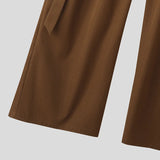 AIDASE  -  Men Pants Solid Color Button Joggers High Waist Casual Trousers Men Streetwear Loose Fashion Male Wide Leg Pants S-5XL aidase-shop