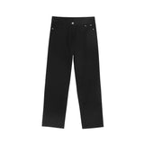 AIDASE  -  Spring Autumn Pure White Loose Straight Leg Jeans Waed Vintage Extended Men Simple Slimming Long Pants Hong Kong Sle aidase-shop