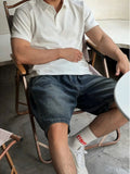 AIDASE  -  White ort Sve  irt Ice Silk Spor Qui Dry f Sve Summer T-irt for Men with Cuff Stand Fit Non Iron aidase-shop