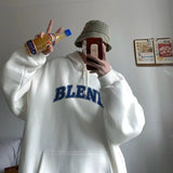 Vintage Fleece Hooded Sweatshirt Men Autumn/Winter New Korean Brand Grey Sweatshirts Men's Oversized Unisex Pullover Hoodie aidase-shop