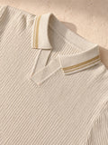 AIDASE  -  Daily Leisure Mens Short Sleeve Polo Shirts Summer Stylish Turn-down Collar Knit Polo Shirt Men Vintage Short Sleeve Polos aidase-shop