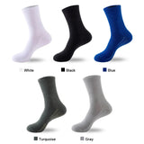 AIDASE  -  5 Pairs/lot Men's Tube Socks 100% Cotton Solid Colour Sweat Anti-odour Outdoor Sports Socks Autumn Winter Black White Warm Socks aidase-shop