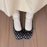 AIDASE  -  Women's Mary Jane Flats Polka Dot Bow Square Toe Soft Bottom Commuting Casual Shoes Spring Summer Comfortable Loafers aidase-shop
