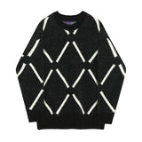 Plush Plaid Sweater Men's Outer Wear Korean Style Trendy Loose Thickened Warm Sweater Couple Pullover Sweater Niche Sweatshirt aidase-shop