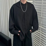 AIDASE  -  Simple Male Shirt 2025 Summer New Niche Design Casual Trendy Long Sleeve Stand Collar Tops Versatile Menswear Tide aidase-shop