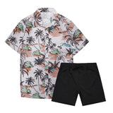 AIDASE  -  Slim Fit Jacket Men Mens 2 Piece Beach Vacation Set Shirts And Shorts Suit Outfits Dress Suit For Men Men'S Matching Sets aidase-shop