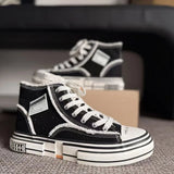 AIDASE  -  New Unisex Canvas Shoes High Top Women Men Canvas Sneakers Middle Cut Black Students Tennis Sports Shoes Orange Autumn aidase-shop