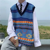 Aidase Waistcoat Korean Fashion Knit Vests for Men Popular Clothes Sleeveless Reviews Sweater Man Harajuku Loose Fit Aesthetic New In