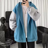 AIDASE  -  Hong Kong Wind Leisure Cardigan Coat Men Autumn New Korean Version of The Trend Splicing Loose Hoodie Lovers aidase-shop