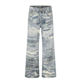 AIDASE  -  American Style Men Blue Straight Simple Basic Casual Trendy Blue Jeans Pants Four Season High Street Fashion Male Denim Trousers aidase-shop
