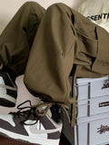 AIDASE  -  Loose Fit American Retro Workwear Casual Pants for Men High Waist Long Trousers Trendy Street Sle Baggy Cuffed Trousers aidase-shop