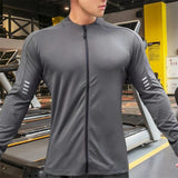 Aidase 2024 New Man Long Sleeve Men's Fashion Jogging Casual Training Clothes Loose Gym Fitness Sports Zipper Long Sleeve T-shirt aidase-shop
