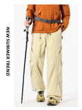 AIDASE  -  Men's Outdoor Hiking Pants Waterproof Quick Dry Wide Leg Cargo Trousers Elastic Waist Drawstring Casual Streetwear Bottoms aidase-shop