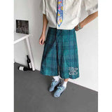 AIDASE  -  American Style Male Shorts Contrast Color Plaid Casual Pants Summer 2025 New Loose Versatile Straight-leg Menswear aidase-shop