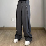 AIDASE  -  New Deconstructed Casual Drape Suit Trousers for Men Retro Spring Autumn Straight Trousers Trend aidase-shop