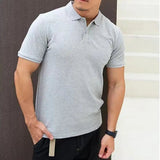 AIDASE  -  Male With Collar Tee White Tops Skinny Polo Shirts Plain Mens T-shirt Gym Muscles Smooth Men's Clothing Comfortable Casual Xl aidase-shop
