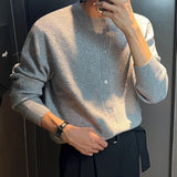 Aidase Men's Knitted Luxury Button Cardigan Sweatercoat Casual Long Sleeve O Neck Solid Color Vintage Korean Autumn Clothing New aidase-shop