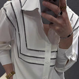 Aidase Fashion Zipper decorate Lapel Shirts Men Long Sleeve Streetwear Chemise Homme Fall Social Party Tuxedo Nightclub Clothing aidase-shop