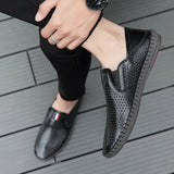 AIDASE  -  Spring Autumn New Breathable Loafers Soft Sole Anti Slip Trendy Deep Blue Men's Flat Shoes Fashion Men's Work Shoes aidase-shop