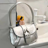 AIDASE  -  Vintage Bags For Women Luxury Designer Handbags And Purses New In PU Waxed Leather Belt Decoration Small Underarm Shoulder