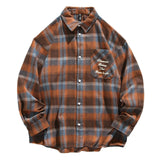 AIDASE  -  Mens Loose And Handsome Plaid Long Sleeved Shirt Plus Size Fashionable Casual Fashion Wrinkle-Free Formal Dress Men'S Shirt aidase-shop
