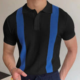 Aidase Men's Casual Business Knit Short Sleeve Polo Shirt Button-down Breathable Well Fitting Fashion Knitwear Summer Streetwear M-3XL