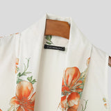 AIDASE  -  Tops 2025 American Style Fashion Mens Floral Print Pattern Vests Summer Casual Holiday Hot Sale Tie Neck Tank Tops S-5XL aidase-shop