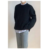 AIDASE  -  Laid-ba Twist Knit Sweater Thiened round Ne Casual Versatile Trendy for Men And Women Autumn Winter Comfortable Loose Fit aidase-shop