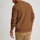Aidase Fashionable Waffle Knitted Sweaters Men Casual Solid Color Long Sleeve Crew Neck Knit Jumper Top Mens Autumn Trendy Slim Sweater aidase-shop