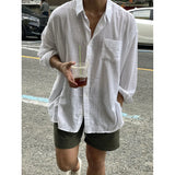 Aidase Summer New Korean Style Breathable Shirt, Casual Loose Cotton Linen Fabric Men's Shirt Thin Coat aidase-shop