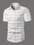 AIDASE  -  Classic Simple Geometric Lines Digital Printing Men's Business Summer Wide Loose Shoulder Short Sleeve aidase-shop