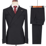 Aidase Formal Men Suits Fashion Peak Lapel One Button 2 Piece Business Casual Groom Wedding Tuxedo Slim Fit Male Suit Blazer Pants aidase-shop