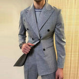 Aidase High Quality Wedding Suit For Men Business Formal Casual Double Breasted  Dress Suit 2 Pieces Office Work Party Prom Costume