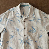AIDASE  -  New Chinese Breathable Sweat-absorbing Cotton Linen Japanese American Retro Bamboo Leaf Cuban Collar Shirt Ethnic Style Top aidase-shop