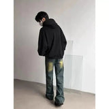 AIDASE  -  Retro American High Street Distred Denim Jeans Men Loose Micro Flared Drapey Clean Fit Slim Long Pants Youth Faion aidase-shop