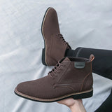 AIDASE  -  Business Men Chell Boots Men Lace-up Business Brand Suede Leather Boots British Social Boots Sizes 39-48 Men Boots aidase-shop