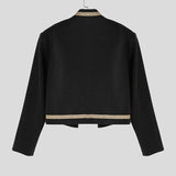 AIDASE  -  Men Jackets Embroidery Patchwork Long Sleeve Open Stitch Crop Coats Men Streetwear 2025 Fashion Casual Jackets Men S-3XL aidase-shop
