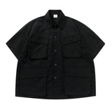 AIDASE  -  Men'S Vintage Cargo Shirt With Pocket Short Sleeves Regular Fit Men'S Plaid Shirt aidase-shop