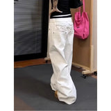 AIDASE  -  Plus Size American Embroidered Wide Leg Jeans Women Casual Straight Fit Loose Long Pants Vintage Versatile Slimming aidase-shop