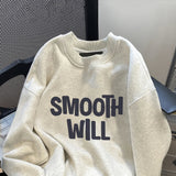 AIDASE  -  Korean Simple Letter Sweatshirt for Women Spring Autumn Thin Loose Long Sleeve Pullover  Lady Casual O-Neck Tops aidase-shop