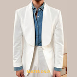 Aidase Green Fruit Collar Casual Suit Jacket British Men Blazer One Button Wedding Business Dress Coat Social Banquet Tuxedo Costume aidase-shop