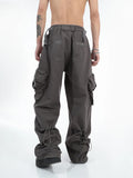 Aidase American Street Fashion Big Pocket Overalls Trousers Loose Casual Design Straight Wide Leg Trousers Mens Clothing Pants aidase-shop