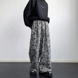 Aidase Retro Cashew Flower Print Fashion Drape Wide-Leg Pants Unisex 2025 Spring Summer Fashion Niche Design Luxury Mopping Pants Men