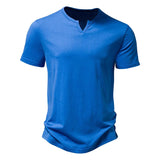AIDASE  -  Summer Brand Quality Men T-Shirt V-Neck Fashion Design Slim Fit Soild T-Shirts Male Tops Tees Short Sleeve T Shirt for Men aidase-shop