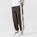 AIDASE  -  Men's Ice Silk Track Pants Striped Patchwork Quick Dry Joggers aidase-shop