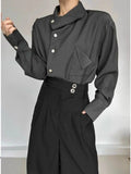 AIDASE  -  New Chinese Retro Design Niche Shirt Korean Style Fashion Trend Irregular High-end Shirt Neckline Chic Jacket Men Aesthetic